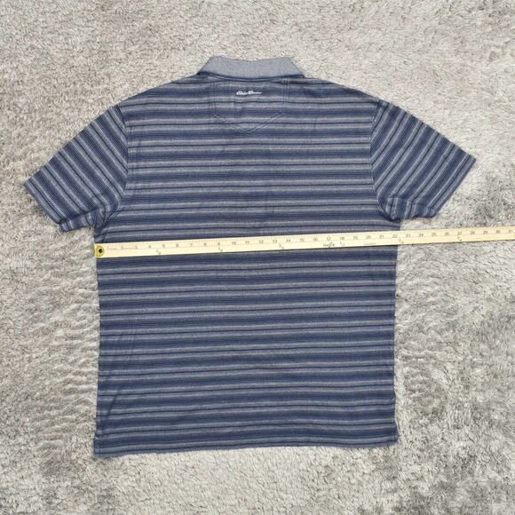 Eddie Bauer Men's Adult Size L Polo Travex Golf Outdoors Blue Cotton Short Sleev - Picture 8 of 8
